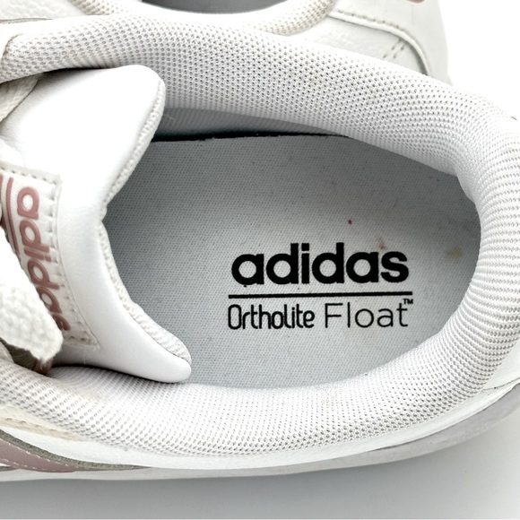 Adidas OrthoLite Float Sneakers Women's 8.5 White Stripes Rose Gold Cloudfoam - Picture 11 of 11